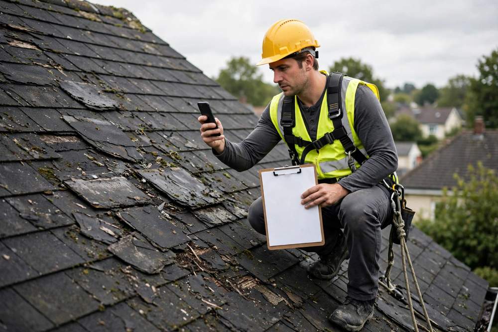 Roof inspection on a Gardena home