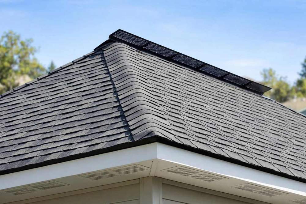 Roof vent installation on a pitched roof